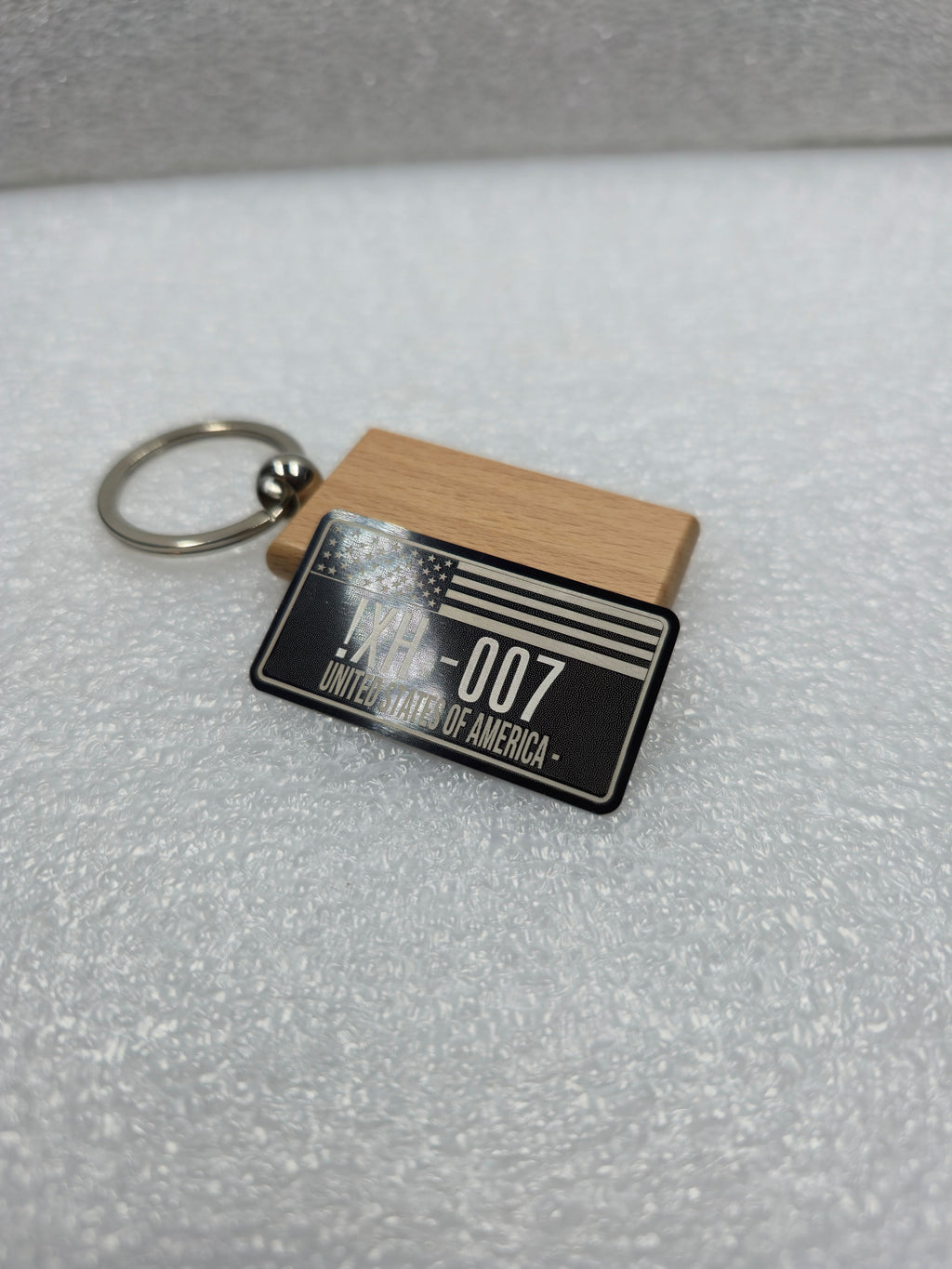🚗 Custom Mini Number Plate Keychain – Wood or Stainless Steel