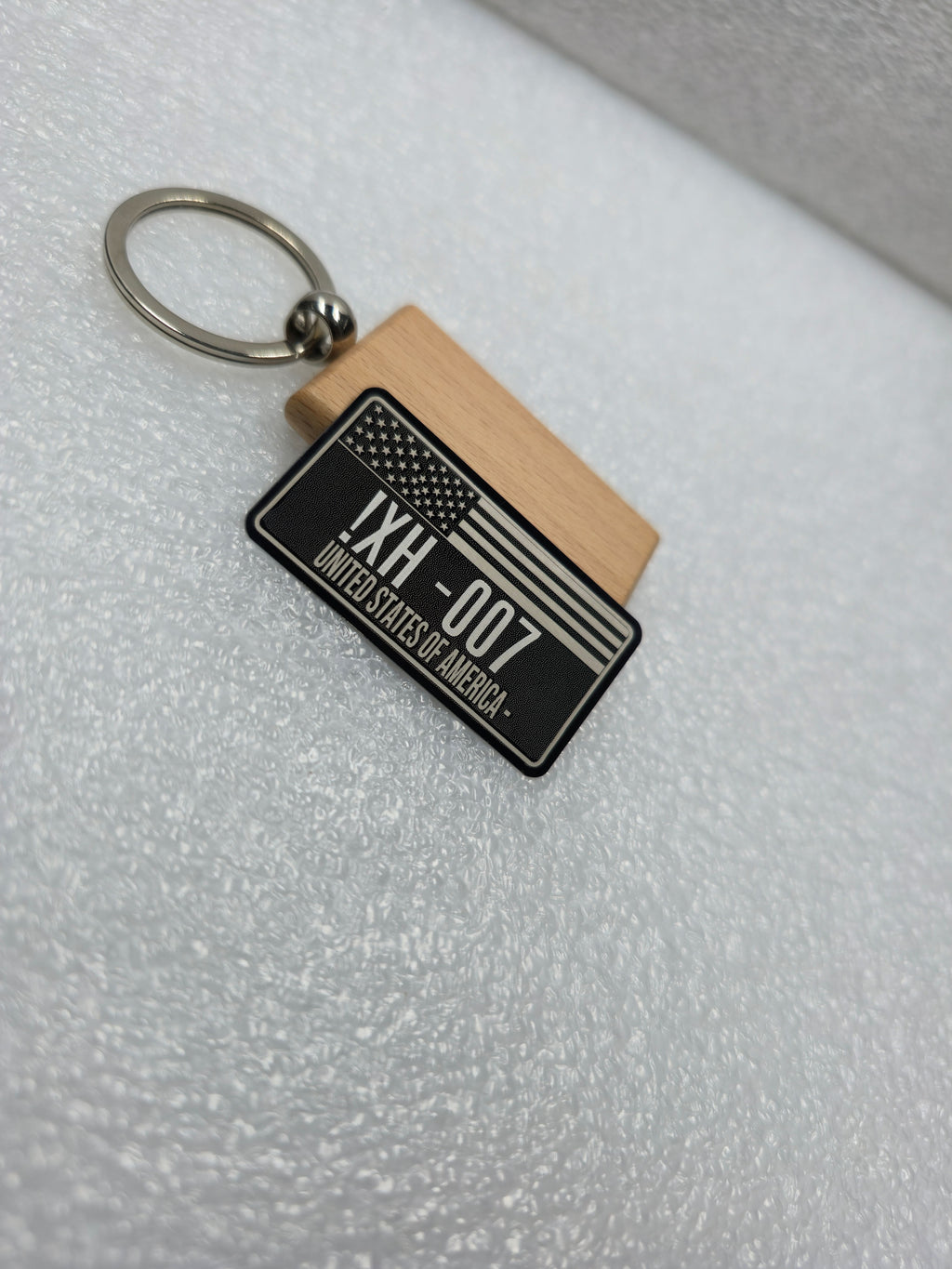 🚗 Custom Mini Number Plate Keychain – Wood or Stainless Steel