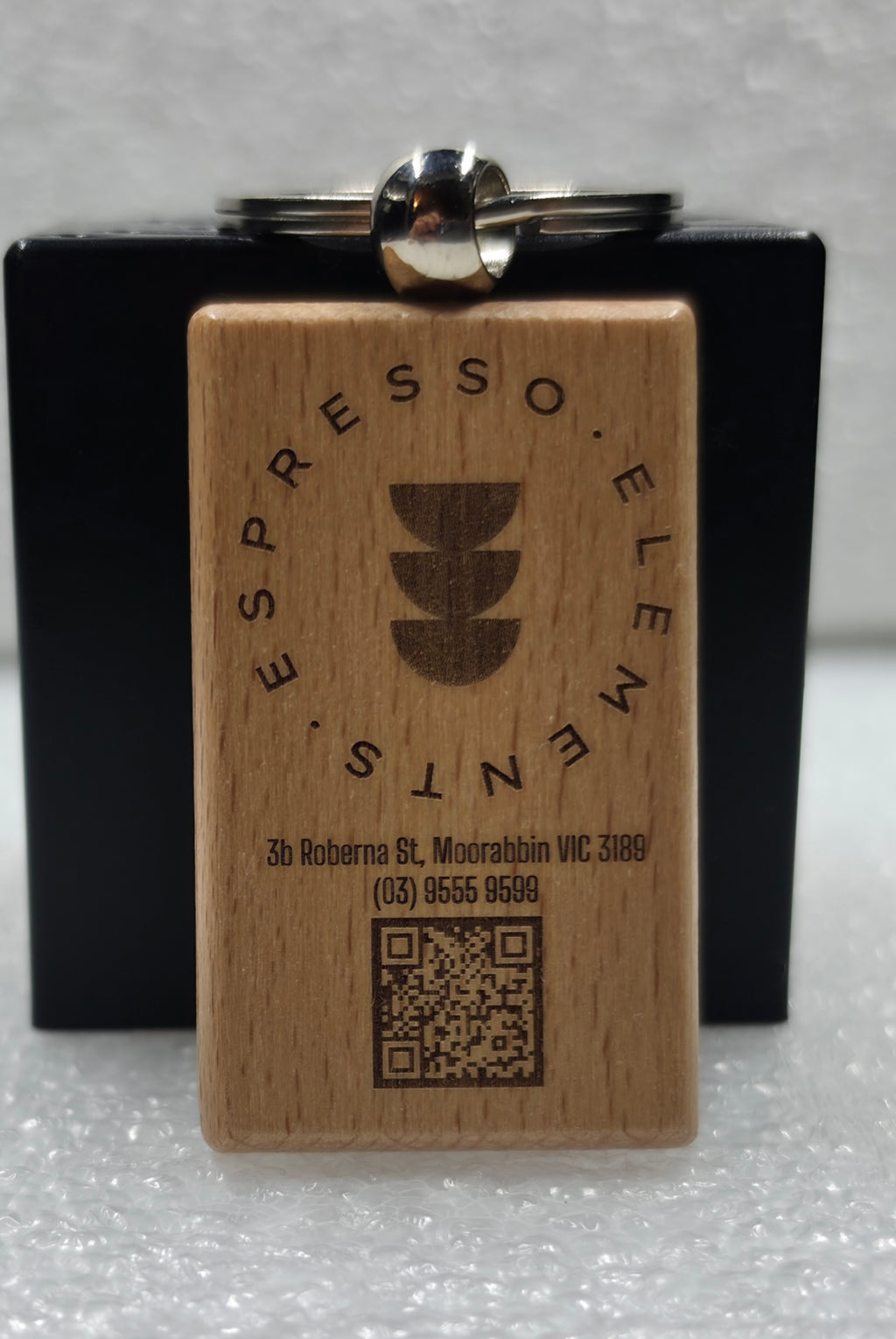 Custom Laser-Engraved Wooden Keychains (50x30mm) | Corporate Merch & Promotional Gifts