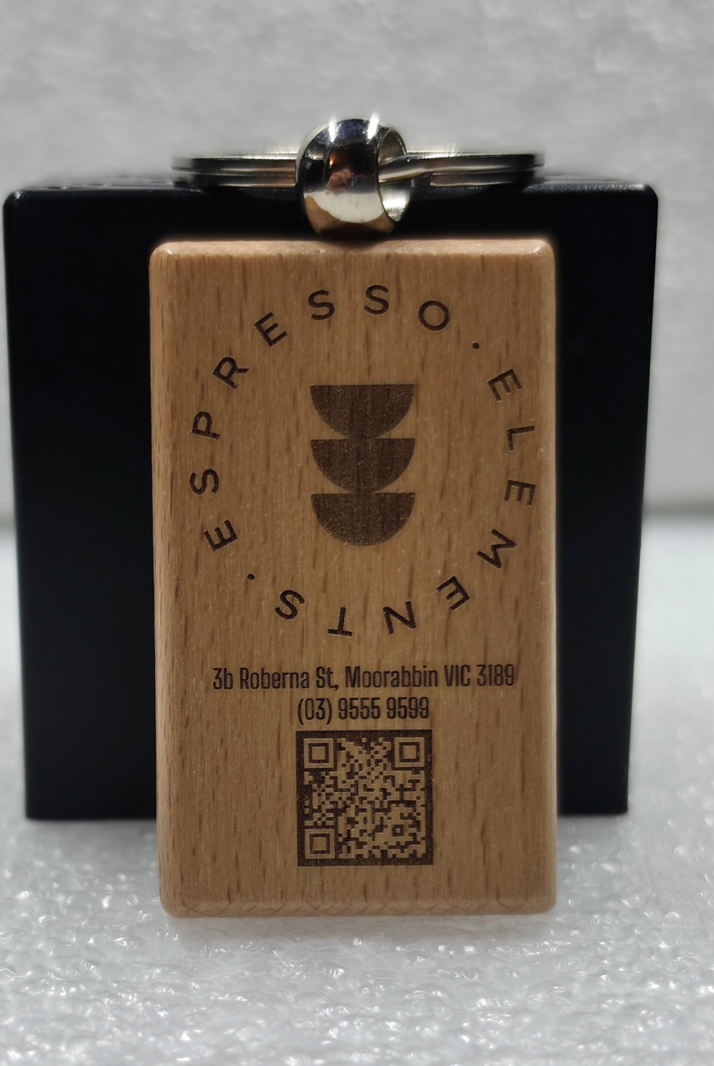 Custom Laser-Engraved Wooden Keychains (50x30mm) | Corporate Merch & Promotional Gifts