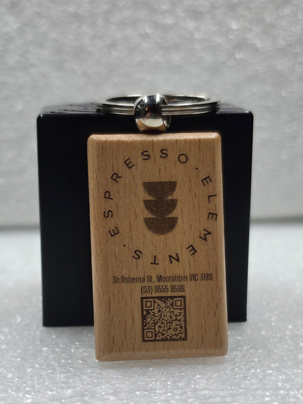 Custom Laser-Engraved Wooden Keychains (50x30mm) | Corporate Merch & Promotional Gifts
